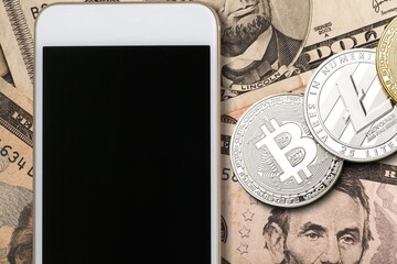 Trading crypto bitcoin coins and mobile phone