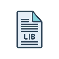 Color illustration icon for lib