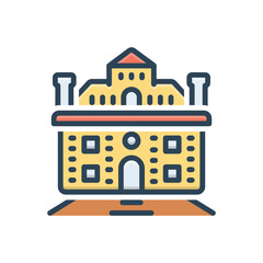 Color illustration icon for manor