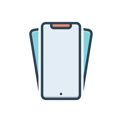 Color illustration icon for phone