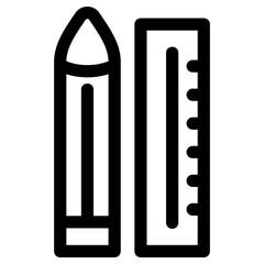 pencil and ruler icon or logo isolated sign symbol vector illustration - high quality black style vector icons
