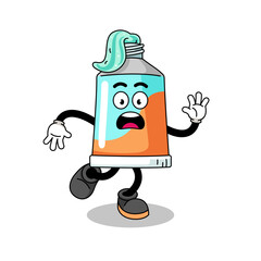 Fototapeta premium slipping toothpaste mascot illustration