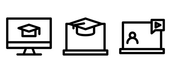 streaming education icon or logo isolated sign symbol vector illustration - high quality black style vector icons
