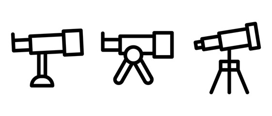 telescope icon or logo isolated sign symbol vector illustration - high quality black style vector icons
