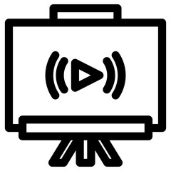 video presentation icon or logo isolated sign symbol vector illustration - high quality black style vector icons
