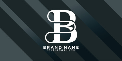 brand name logo design with letter B creative concept