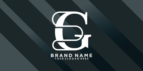 Fototapeta premium brand name logo design with letter G creative concept