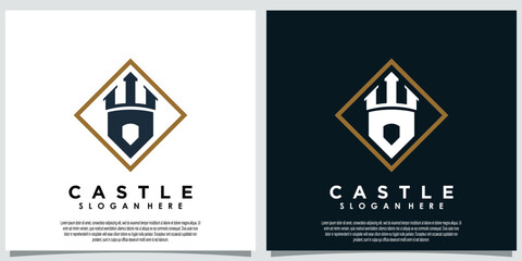 castle logo design with creative concept