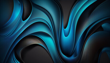  Blue and black, abstract wallpaper, gradients, Generative AI