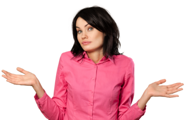 young woman shrugging