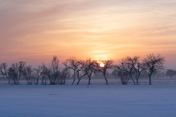 sunset in the mountains