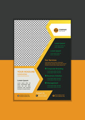 Obraz premium Creative Corporate Business Flyer Template Simple and clean A4 Size with Bleed Vector design