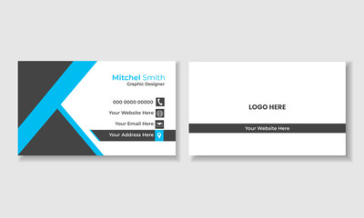 Double-sided professional business card design with two colors