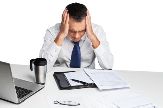 Portrait of handsome happy young man sitting with laptop with arms outstretched isolated on white - Powered by Adobe