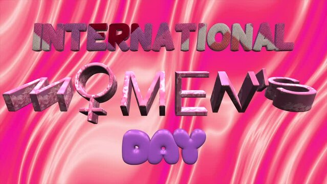 Animation video about international women's day,this video use 3d text effect with elegant background pink color