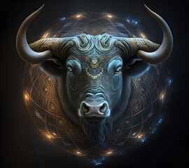 An ethereal zodiac sign Taurus generative ai