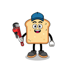 bread illustration cartoon as a plumber