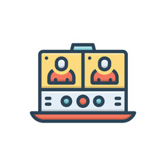 Color illustration icon for meetings