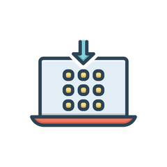 Color illustration icon for inputs