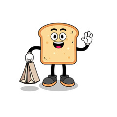 Cartoon of bread shopping