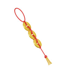 String Coin Chinese New Year 3D Illustrations