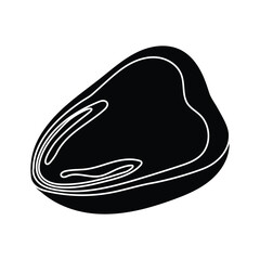 Straw mushrooms icon. Simple icon of mushrooms for thai soup.