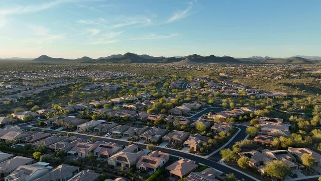 Wide aerial view of the Vistancia planned neighborhood system in Arizona.