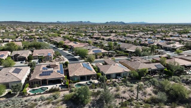 Aerial view of a retirement community in Peoria, Arizona.