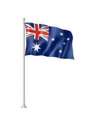 Australian flag isolated on white - obrazy, fototapety, plakaty