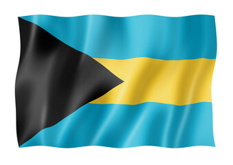 Bahamian flag isolated on white