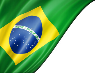 Brazilian flag isolated on white banner