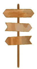 水彩の木板の矢印看板