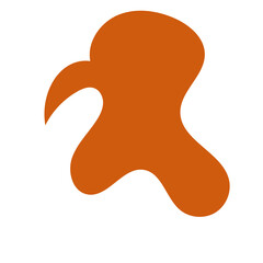 Boho Brown Orange Abstract Blob Shapes