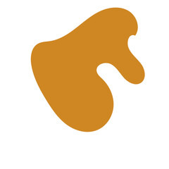 Boho Brown Orange Abstract Blob Shapes