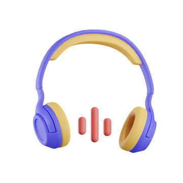 Headphone Entertainent 3D Illustrations