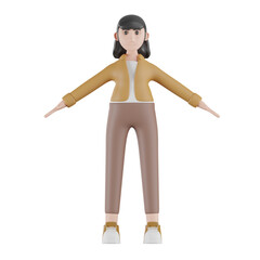 Woman Basic Character 3D Illustrations
