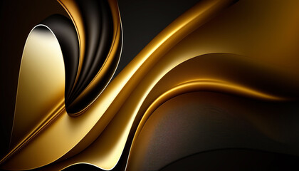 gold and black ,abstract wallpaper, gradients , generative AI