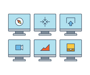 computer and user interface icons set