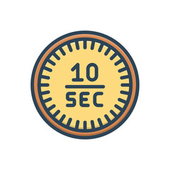 Color illustration icon for seconds