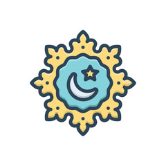 Color illustration icon for islam