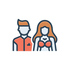 Color illustration icon for pairs