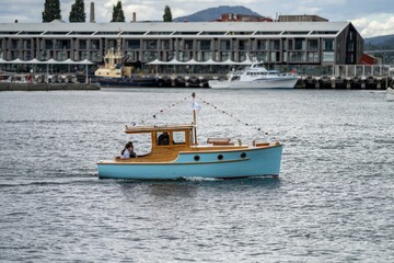 tall ships at the wooden boat festival in hobart tasmania australia. sailing on the ocean. with...