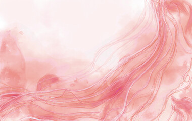 Pink-red watercolor splashed with white- pink glitter lines.