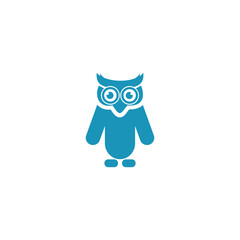 owl flat icon design logo