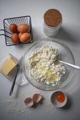Ingredients for a homemade dessert