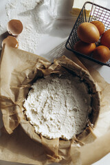 Ingredients for a homemade dessert
