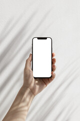 Mockup phone in girl's hands 