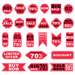 Vector discount labels and tags new offer tags best seller badges