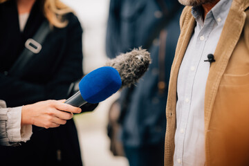 News reporters interviewing