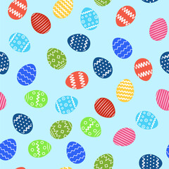 Seamless eggs pattern. Easter background with eggs. Vector illustration.